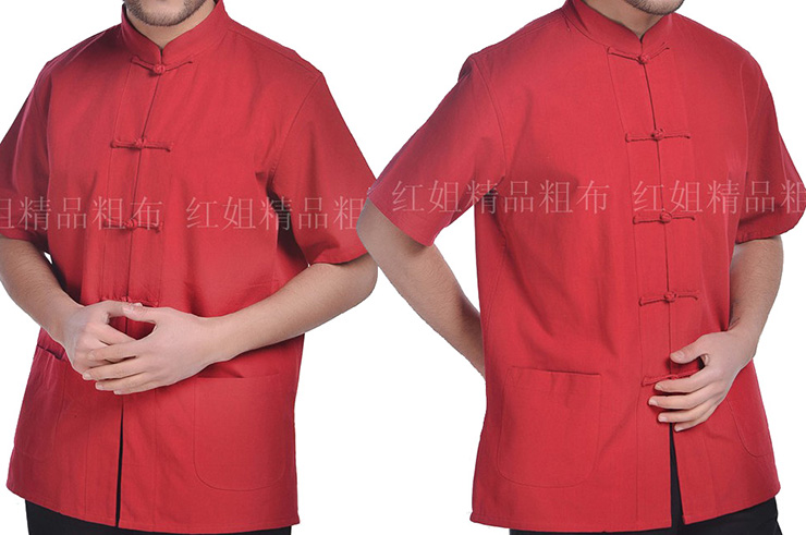 Traditional Top «Tangzhuang» Shhort Sleeves, Cotton