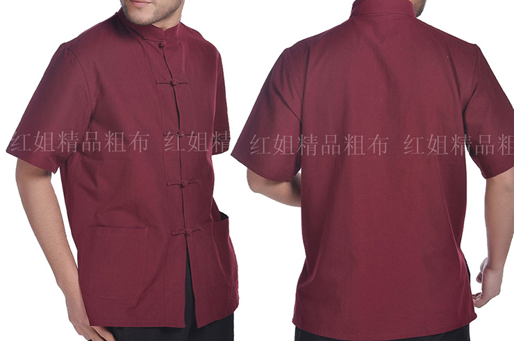 Traditional Top «Tangzhuang» Shhort Sleeves, Cotton