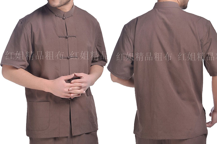 Traditional Top «Tangzhuang» Shhort Sleeves, Cotton