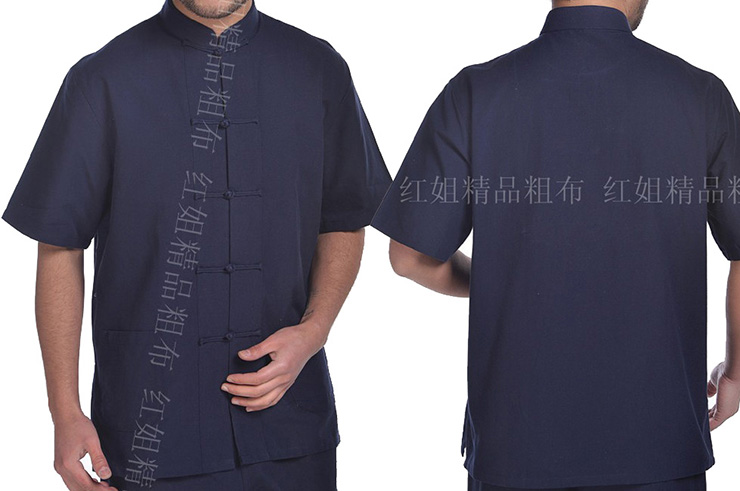 Traditional Top «Tangzhuang» Shhort Sleeves, Cotton