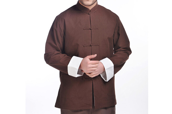 Blusa tradicional «Tangzhuang» con solapas, forrada, de algodón