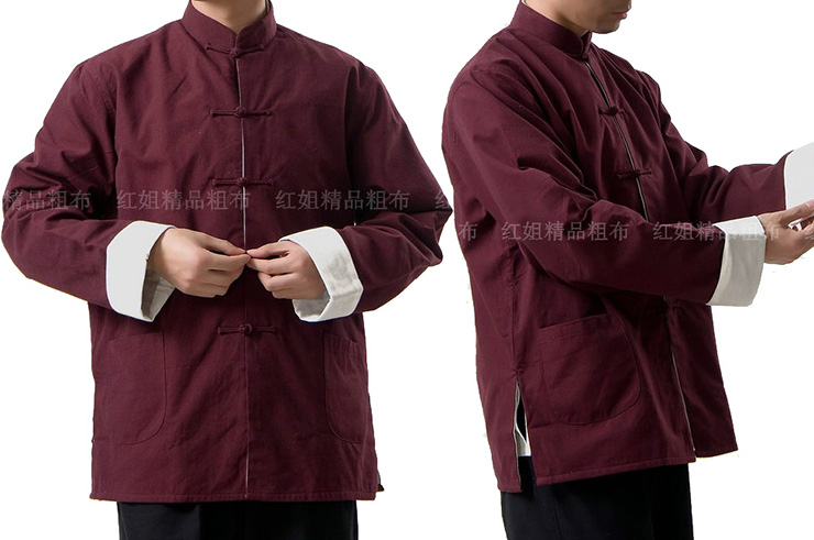 Haut Traditionnel «Tangzhuang» Avec Revers, Doublée, Coton