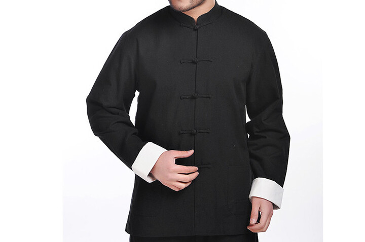 Blusa tradicional «Tangzhuang» con solapas, forrada, de algodón