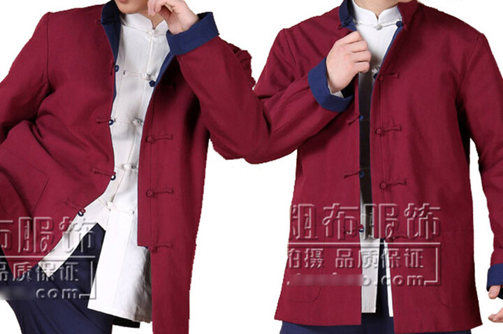 Blusa Tradicional «Tangzhuang» de Manga Comprida, Reversível