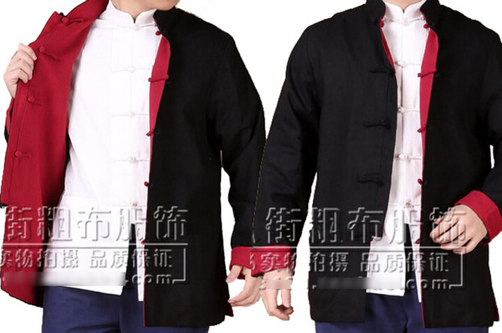 Blusa Tradicional «Tangzhuang» de Manga Comprida, Reversível