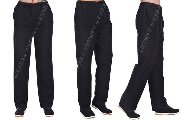 Calças «Tangzhuang» Bolso Lados, Algodão 1