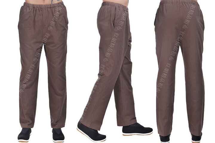 Calças «Tangzhuang» Bolso Lados, Algodão 1