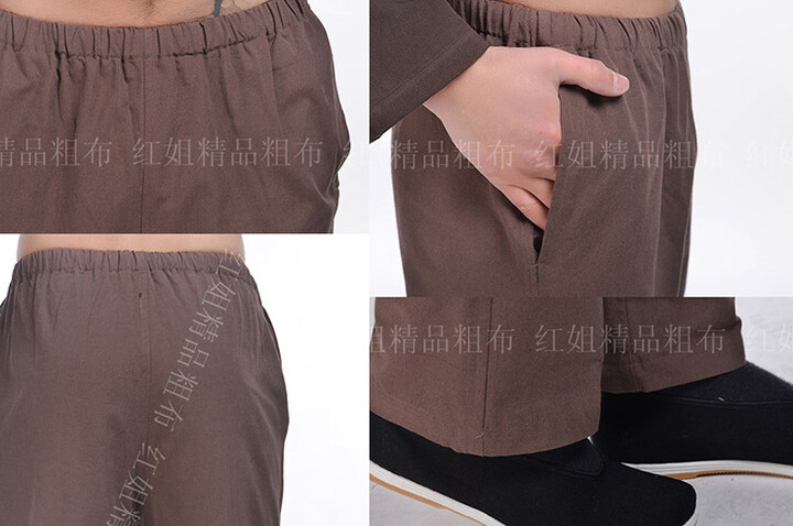 Calças «Tangzhuang» Bolso Lados, Algodão 1