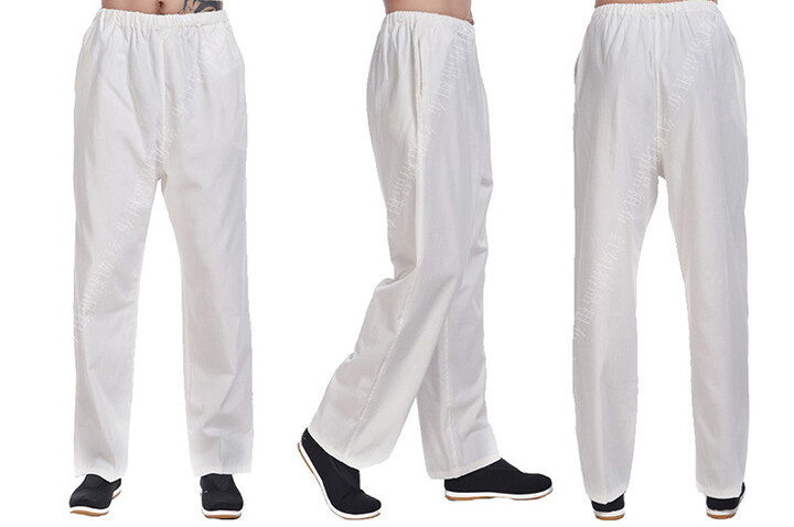 Calças «Tangzhuang» Bolso Lados, Algodão 1