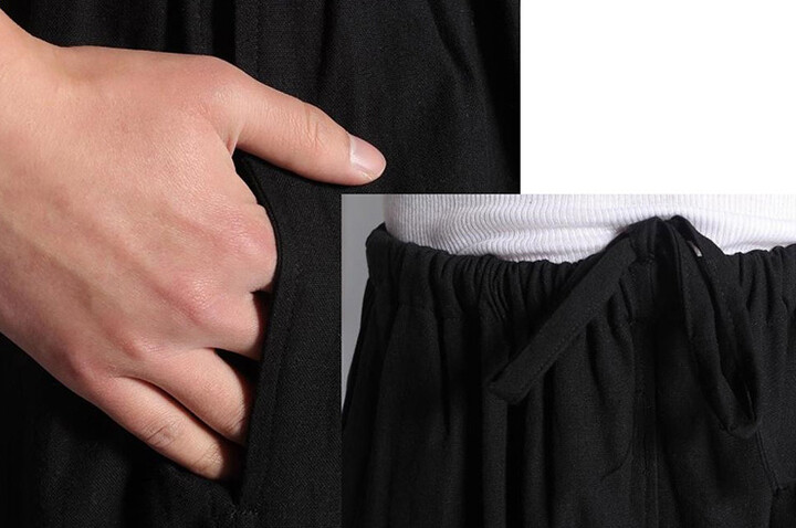 Calças «Tangzhuang» Bolso Lados, Algodão 2