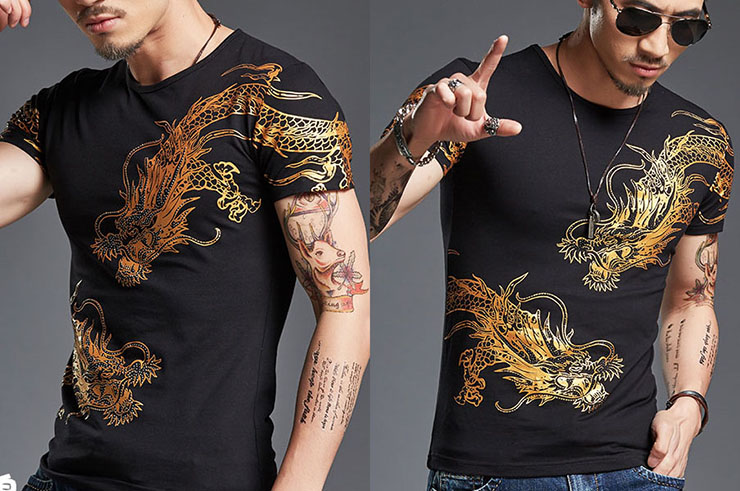 Dragon t-shirt 3 with Screen Printing , Extensible