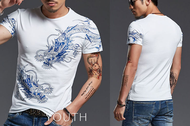Dragon t-shirt 3 with Screen Printing , Extensible