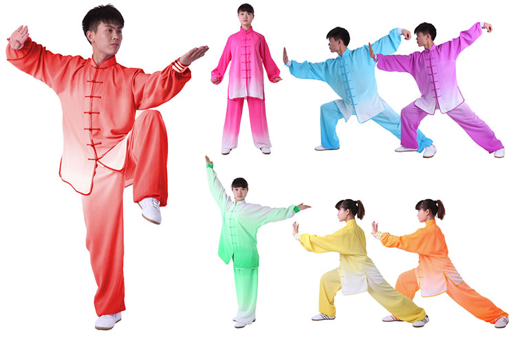 Tai Chi Uniform, Gradient Tones, Bicolor, Imitation soie