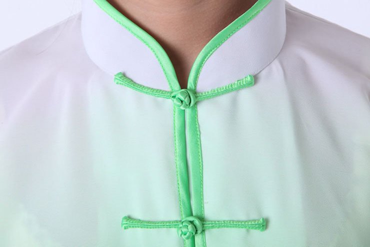 Vestido Tai Chi Gradiente Dois tons, Imitação Seda