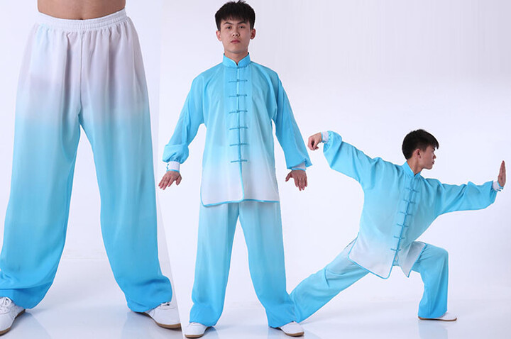 Tenue Tai Chi Dégradé Bicolore, imitation soie