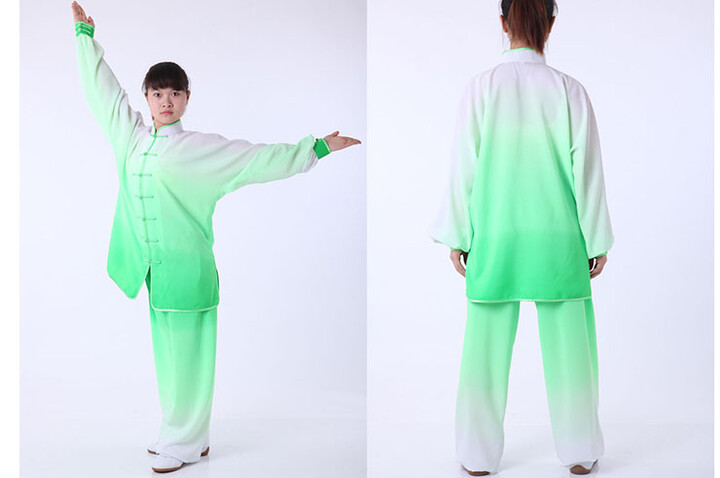 Tenue Tai Chi Dégradé Bicolore, imitation soie