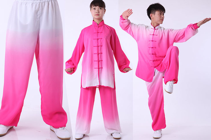 Tai Chi Uniform, Gradient Tones, Bicolor, Imitation soie