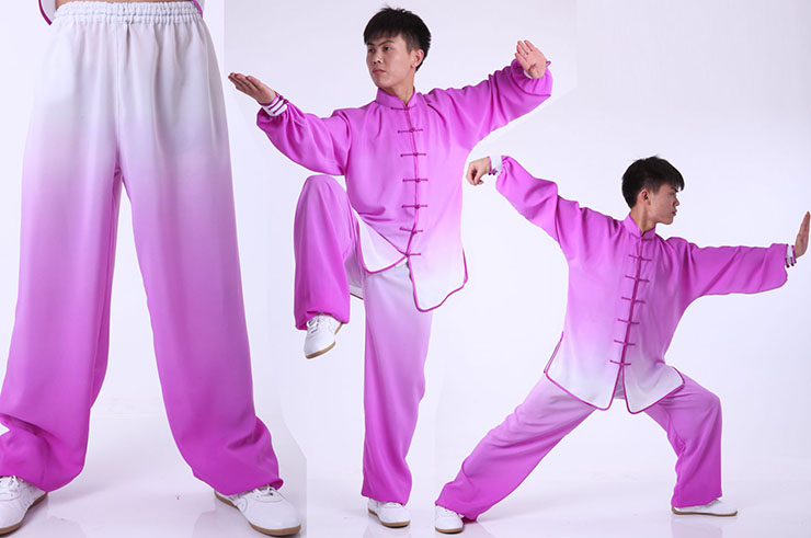 Tai Chi Uniform, Gradient Tones, Bicolor, Imitation soie