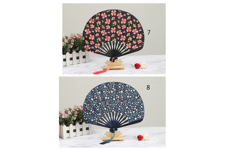 Ventilador Bambu e Tecido Damasco 6