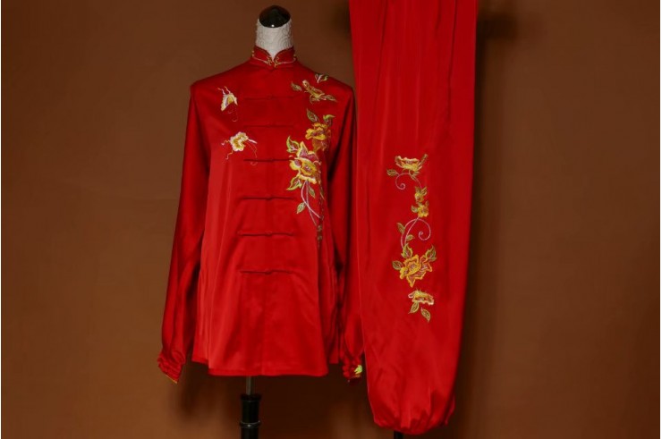 Tai Chi Uniform Embroidered Flower 6