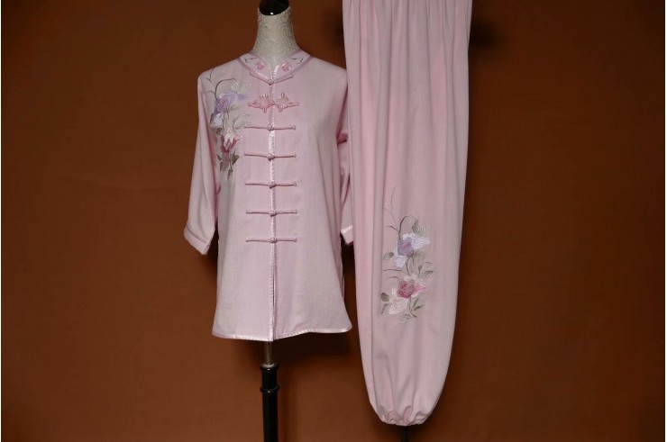 Tai Chi Uniform Embroidered Flower 10